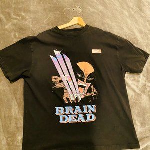 BRAIN DEAD x MARVEL WOLVERINE VS. HULK T-SHIRT - WASHED BLACK